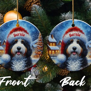 Custom Dog Christmas Ornament, Personalized Pet Holiday Decoration, Double-Sided Festive Tree Ornament, Cute Dog Keepsake