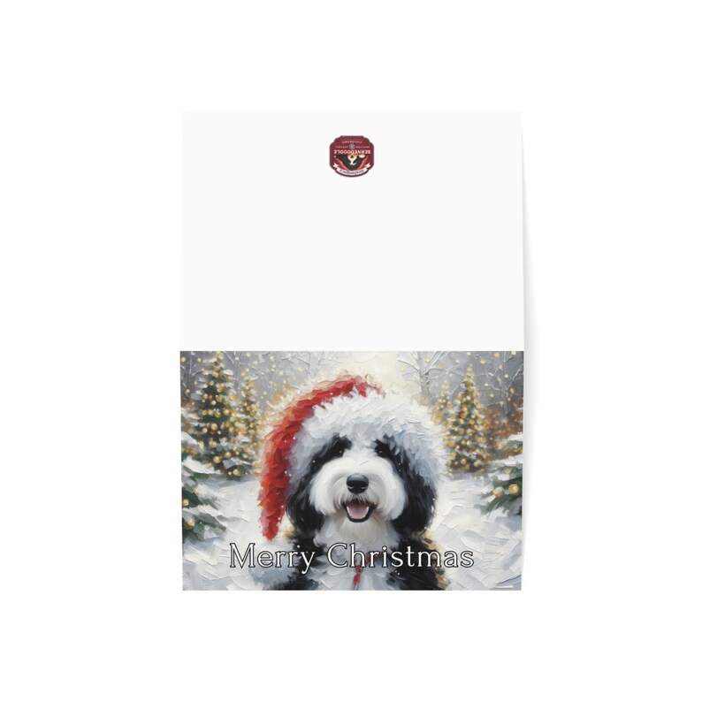 Merry Christmas Dog Greeting Card, Christmas Puppy Card, Cute Dog Christmas Card, Holiday Dog Card, Festive Pet Card