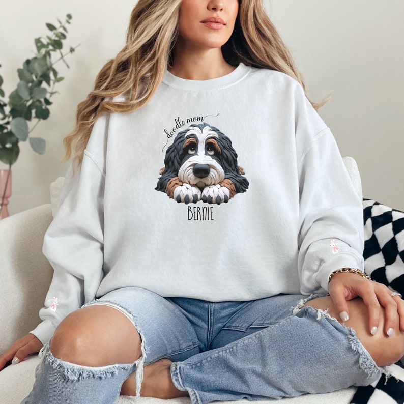 Personalized Bernedoodle Sweatshirt | Front and Back Designs | Doodle Mom Gift | Dog Mama Shirt | Doodle Statement to Celebrate Your Furball