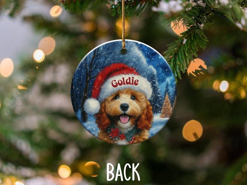 Personalized Dog Christmas Ornament, Custom Pet Portrait Holiday Decoration, Cute Pet Keepsake, Dog Lover Gift, Christmas Tree Decor
