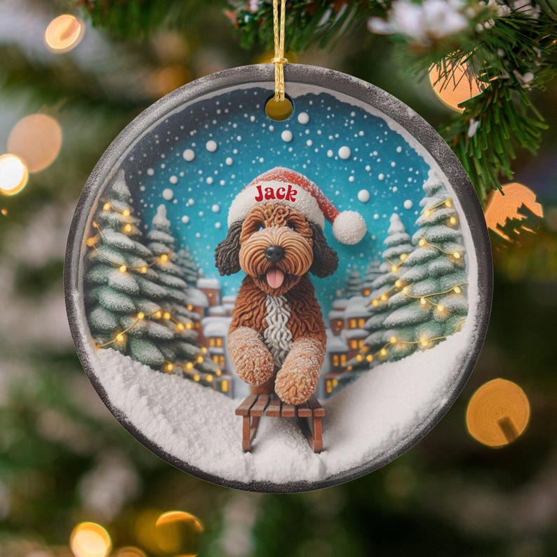 Christmas Dog Ornament, Personalized Dog Ornament, Custom Pet Decoration, Holiday Dog Keepsake, Festive Pet Ornament, Dog Lover Gift
