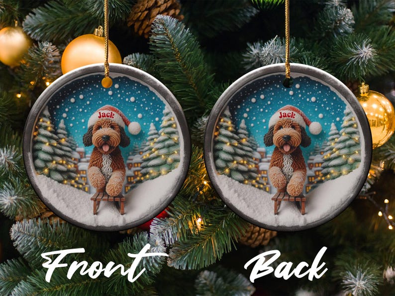 Dog Christmas Ornament, Personalized Pet Ornament, Custom Dog Gift, Christmas Tree Decoration, Holiday Gift for Dog Lovers