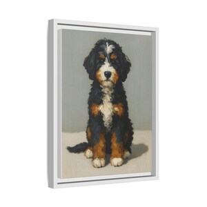 Bernedoodle Dog Canvas Art: Oil Paint Style Framed Wall Decor image 8