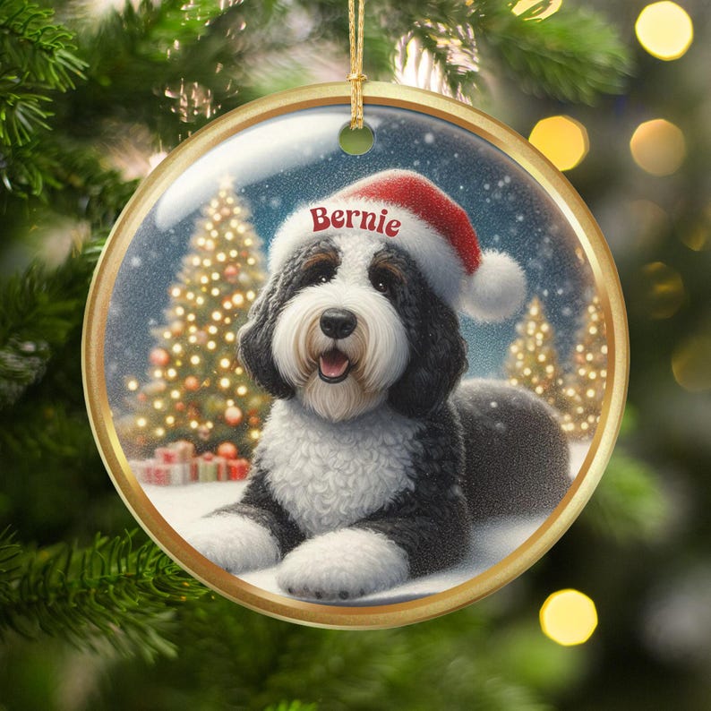 Personalized Dog Christmas Ornament, Custom Pet Name Ornament, Christmas Tree Decoration, Holiday Gift for Dog Lovers