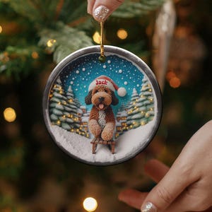 Personalized Dog Ornament, Custom Pet Christmas Tree Decoration, Dog Lovers Gift, Unique Holiday Keepsake, Cute Festive Ornament