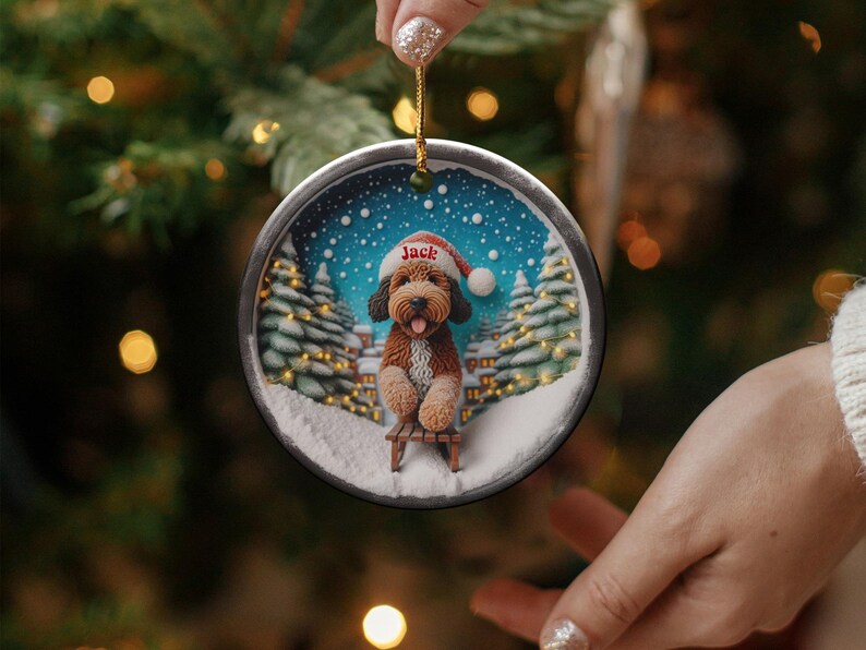 Personalized Dog Ornament, Custom Pet Christmas Tree Decoration, Dog Lovers Gift, Unique Holiday Keepsake, Cute Festive Ornament