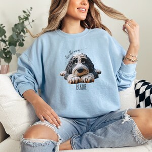 Bernedoodle mom sweatshirt,berndoodle mom, mom sweatshirt, valentine bernedoodle, valentine dog gift, dog sweatshirt, personalized dog sweatshirt,doodle mama, doodle fan, bernedoodle enthusiast gift.
