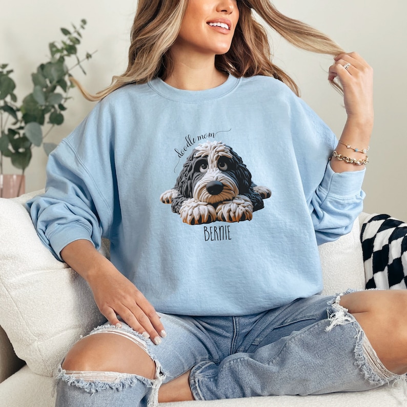 Bernedoodle mom sweatshirt,berndoodle mom, mom sweatshirt, valentine bernedoodle, valentine dog gift, dog sweatshirt, personalized dog sweatshirt,doodle mama, doodle fan, bernedoodle enthusiast gift.