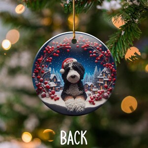 Christmas Dog Ornament, Cute Holiday Decoration, Winter Wonderland Scene, Festive Dog Lover Gift, Cozy Christmas Tree Decor