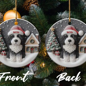 Christmas Ornament, Bernedoodle Portrait - Glossy Ceramic Keepsake | Sublimation Holiday Decor | 3 Inch Heirloom Tree Gift image 6