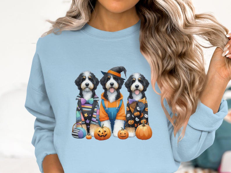 Bernedoodle Halloween Sweatshirt, Dog Lover Gift image 5