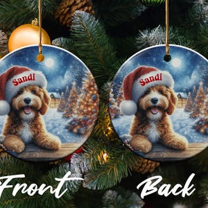 Personalized Dog Christmas Ornament, Custom Pet Holiday Decoration, Cute Puppy Themed Xmas Tree Decoration, Unique Festive Gift