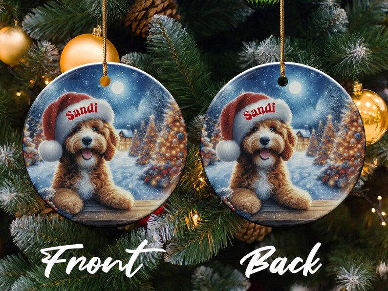 Personalized Dog Christmas Ornament, Custom Pet Holiday Decoration, Cute Puppy Themed Xmas Tree Decoration, Unique Festive Gift