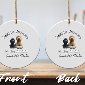 Dog Ornament Custom, Personalized Pet Adoption Keepsake | Ceramic Heirloom - Double Sided - 3 Inch Sublimation Decor image 7