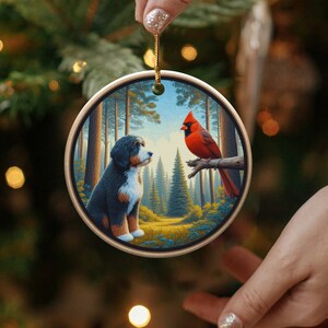 bernedoodle,bird lover gift,cardinal decor,cardinal gift,cardinal ornament,doodle mom gift,garden cardinal,garden decor,goldendoodle,home decor,red cardinal,window ornament