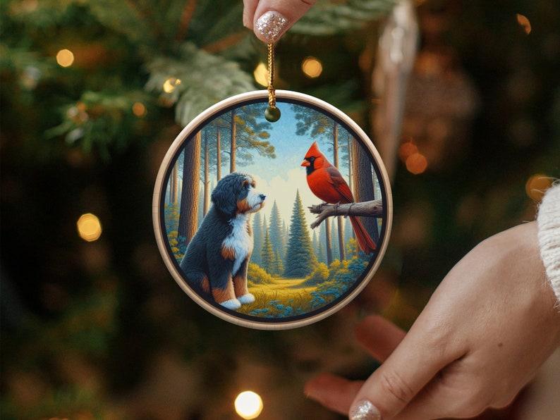 bernedoodle,bird lover gift,cardinal decor,cardinal gift,cardinal ornament,doodle mom gift,garden cardinal,garden decor,goldendoodle,home decor,red cardinal,window ornament