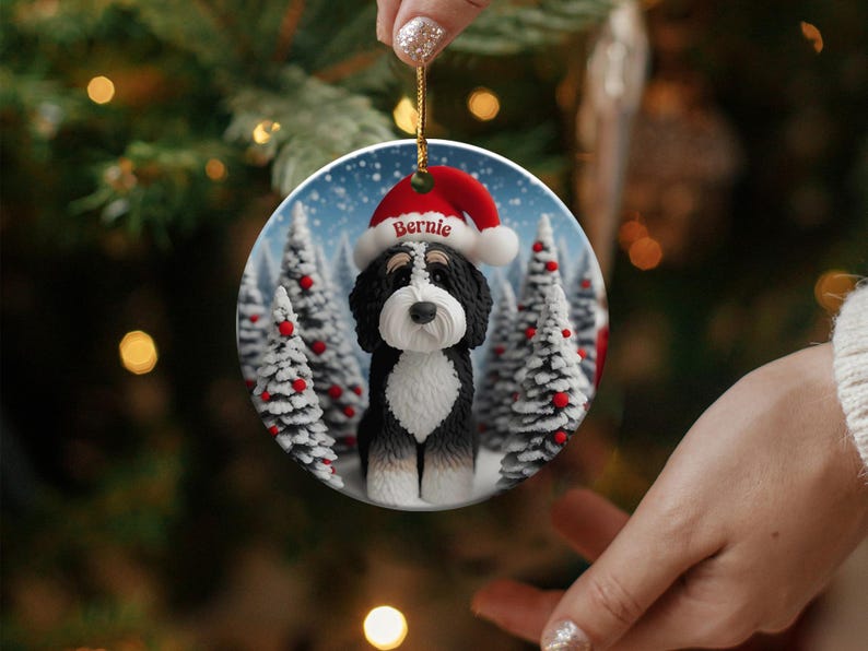 Dog Christmas Ornament, Holiday Dog Decor, Custom Pet Ornament, Personalized Dog Decoration, Unique Christmas Gift for Pet Lovers