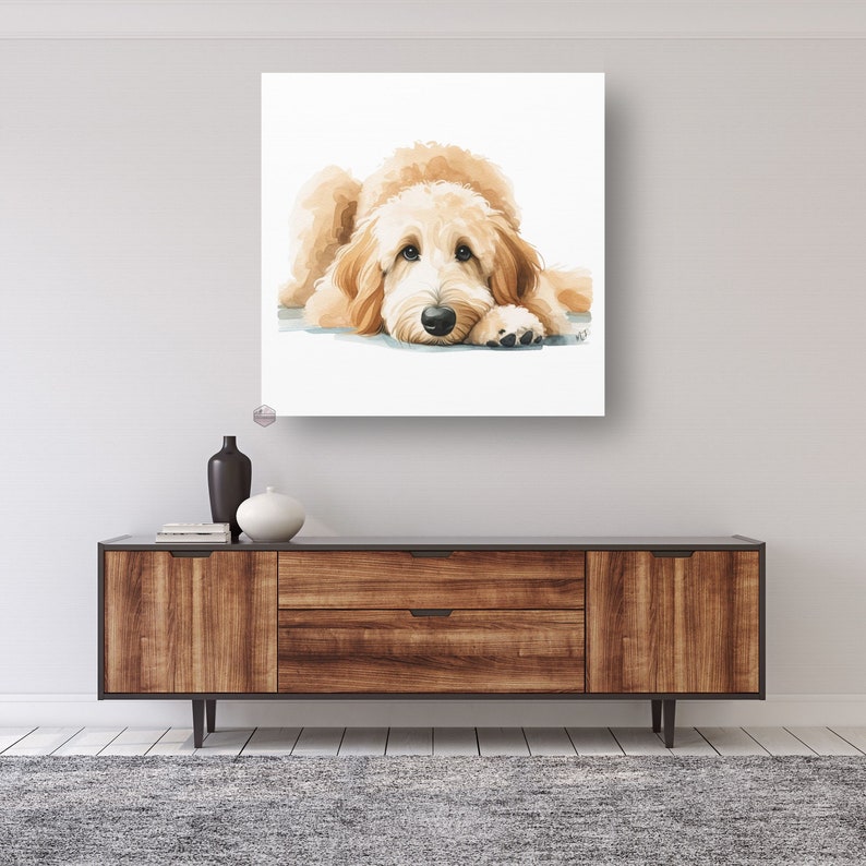 Goldendoodle Dog, watercolor art, golden doodle, bernedoodle canvas, sheepadoodle, mama, dog mom canvas, dog art, dog mom art, Doodle lover art, doodle canvas art, water color canvas, hig-resolution canvas, design,dog designer art, high-end gift, dog