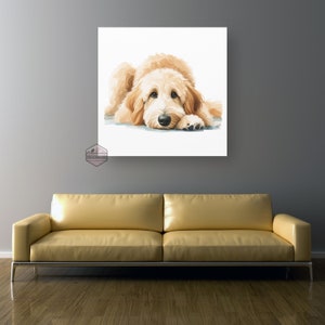 Goldendoodle Dog, watercolor art, golden doodle, bernedoodle canvas, sheepadoodle, mama, dog mom canvas, dog art, dog mom art, Doodle lover art, doodle canvas art, water color canvas, hig-resolution canvas, design,dog designer art, high-end gift, dog