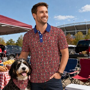 Bernedoodle Football Themed Polo - Dog Lover Polo Shirt image 17