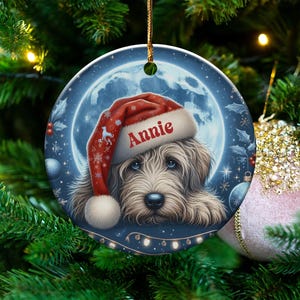 Christmas dog ornament, personalized pet decoration, custom holiday gift, festive tree ornament, unique dog lover gift, Christmas decor