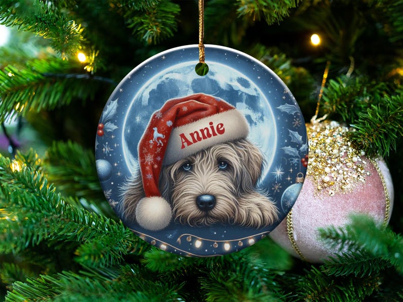 Christmas dog ornament, personalized pet decoration, custom holiday gift, festive tree ornament, unique dog lover gift, Christmas decor