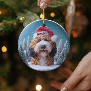 Custom Dog Christmas Ornament, Personalized Pet Holiday Decor, Cute Dog Breed Decoration, Pet Lover Gift, Christmas Tree Ornament