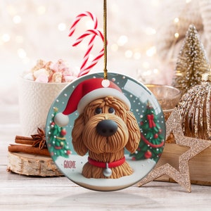 Bernedoodle Ornament, Custom Pet Name Gift - Ceramic Keepsake | Sublimation Printed | Festive Christmas Tree Decor immagine 7