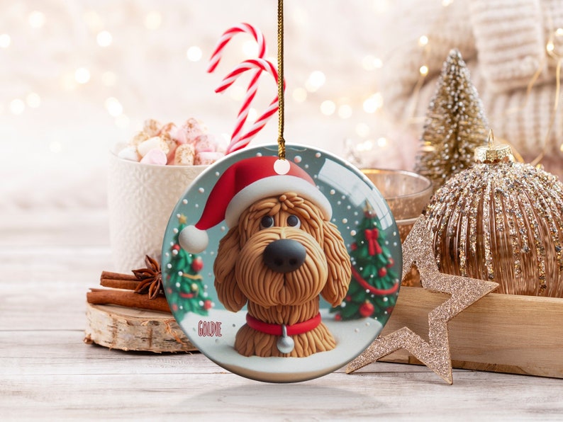 Bernedoodle Ornament, Custom Pet Name Gift - Ceramic Keepsake | Sublimation Printed | Festive Christmas Tree Decor immagine 7