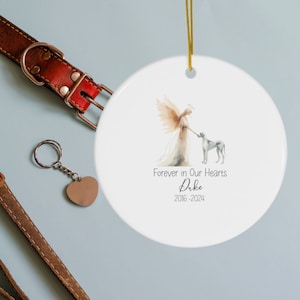 Personalized Great Dane Pet Memorial Ornament, Watercolor Design, Pet's Name Gift, Custom Pet Name Gift, Personalized Pet Tribute Ceramic Ornament, Pet Loss Gift