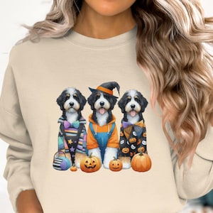 Bernedoodle Halloween Sweatshirt, Dog Lover Gift image 4