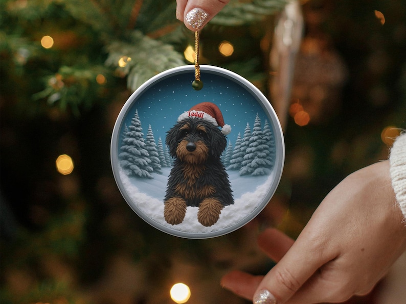Personalized Dog Christmas Ornament, Cute Pet Holiday Decoration, Custom Pet Lover Gift, Unique Christmas Tree Decor, Festive Dog Ornament