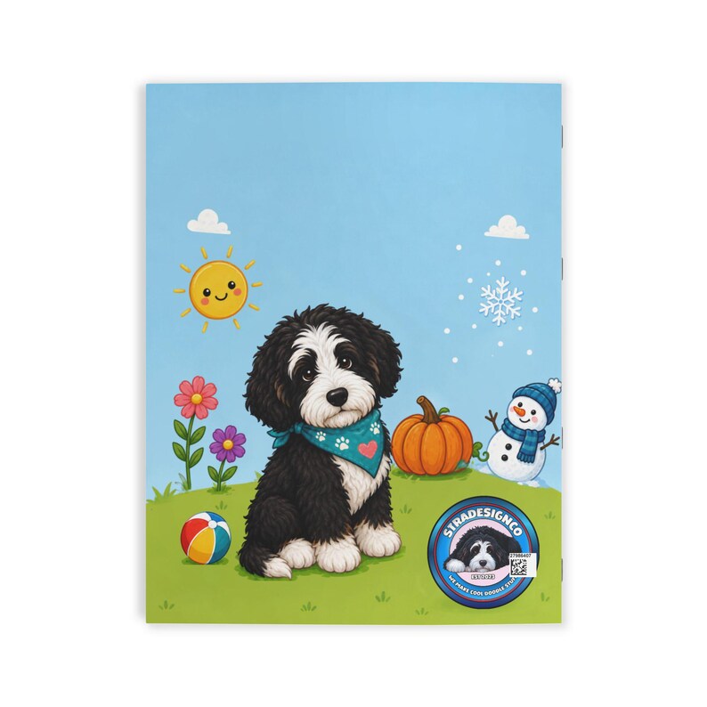 Malbuch „Gemütliche Bernedoodle-Abenteuer“ | Szenen für Hundeliebhaber das ganze Jahr über Bild 3