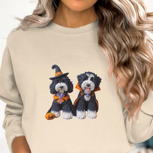 Bernedoodle Halloween Sweatshirt, Doodle Dog Costume, Pet Lover Gift image 4