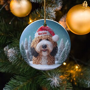 Personalized Dog Christmas Tree Ornament, Custom Pet Holiday Decoration, Unique Dog Lover Gift, Festive Canine Keepsake