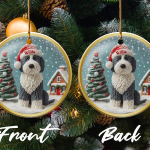 Personalized Christmas Dog Ornament, Custom Dog Christmas Tree Decoration, Pet Memorial Ornament for Xmas Tree