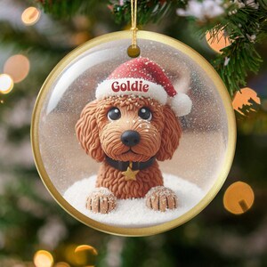 Personalized dog Christmas ornament, Custom pet winter holiday decoration, Cute puppy themed ornament, Unique gift for dog lovers