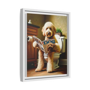 Goldendoodle Toilet Canvas Art: Funny Dog Bathroom Decor image 6