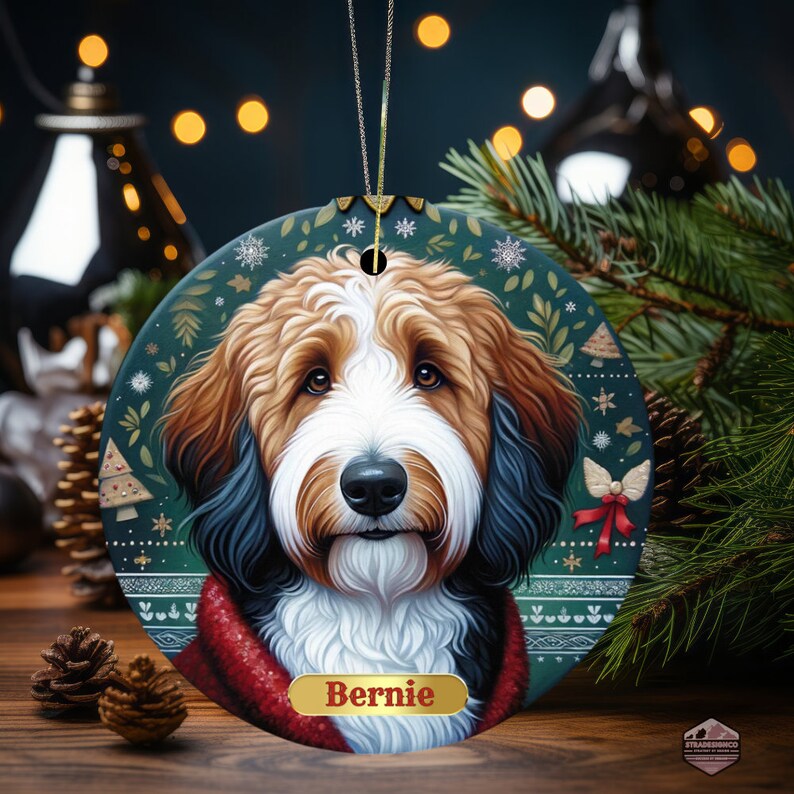 Bernedoodle Ornament - Custom Personalized For You