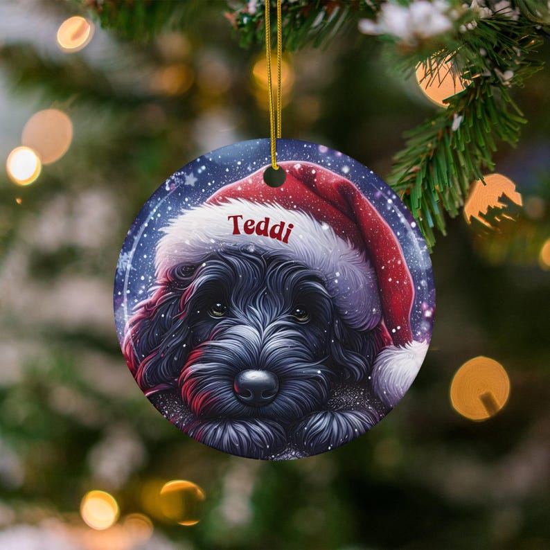 Personalized Dog Christmas Ornament, Pet Lover Holiday Decor, Custom Pet Portrait Ornament, Unique Christmas Gift for Dog Owners