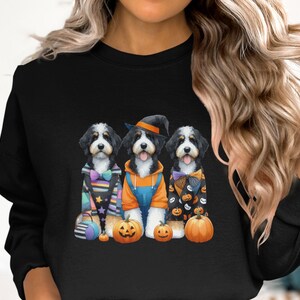 Bernedoodle Halloween Sweatshirt, Dog Lover Gift image 6