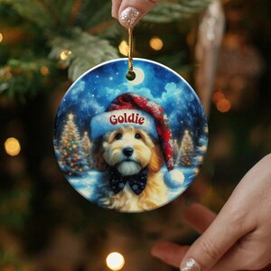 Personalized Dog Christmas Ornament, Custom Pet Photo Ornament, Dog Lover Gift, Holiday Tree Decoration, Pet Keepsake, Festive Decor
