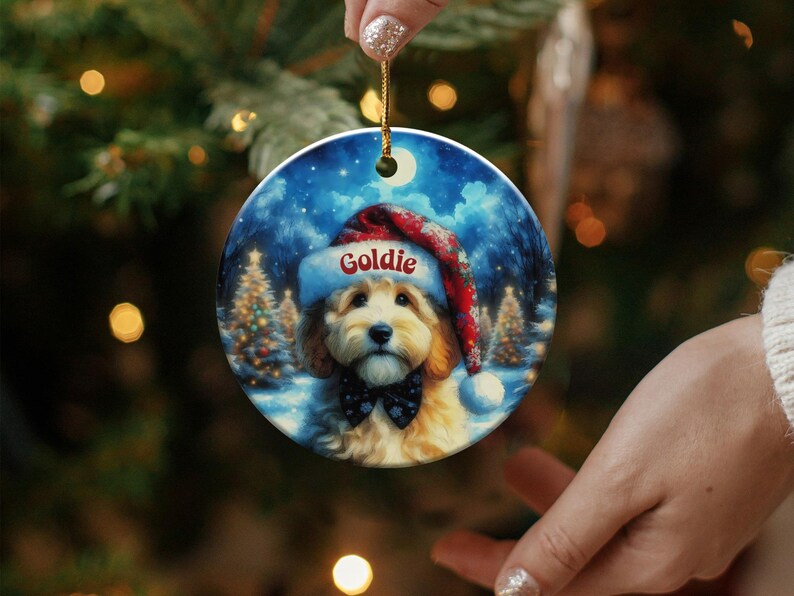 Personalized Dog Christmas Ornament, Custom Pet Photo Ornament, Dog Lover Gift, Holiday Tree Decoration, Pet Keepsake, Festive Decor