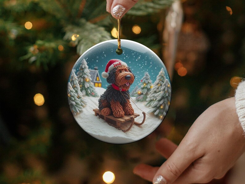 Personalized Christmas Dog Ornament, Custom Pet Photo Holiday Decoration, Christmas Tree Decor, Pet Lover Gift, Doggy Keepsake