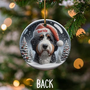 Custom Dog Christmas Ornament, Pet Portrait Holiday Decoration, Personalized Pet Gift, Dog Lover Christmas Tree Ornament