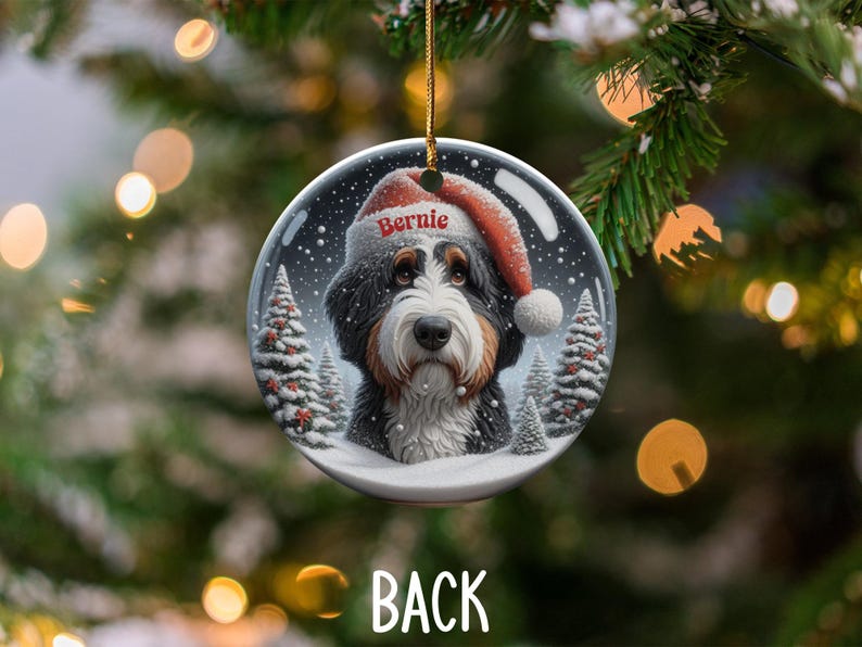 Custom Dog Christmas Ornament, Pet Portrait Holiday Decoration, Personalized Pet Gift, Dog Lover Christmas Tree Ornament