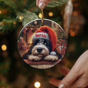 Personalized Christmas Dog Ornament, Custom Pet Ornament, Holiday Dog Keepsake, Christmas Tree Decoration, Dog Lover Gift