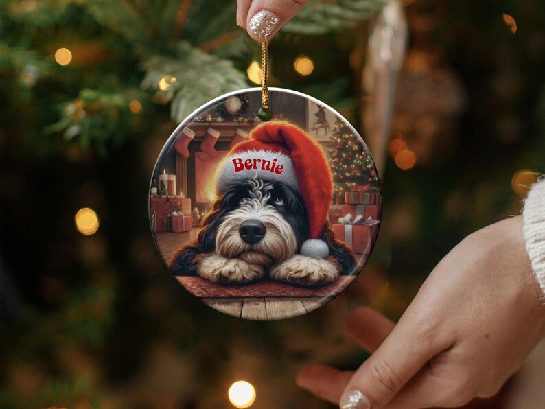 Personalized Christmas Dog Ornament, Custom Pet Ornament, Holiday Dog Keepsake, Christmas Tree Decoration, Dog Lover Gift
