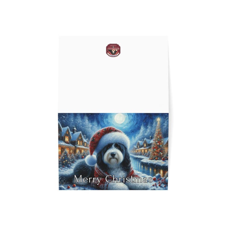 Christmas Card with Dog, Holiday Greeting Card, Dog Lover Christmas Card, Cute Dog Christmas Card, Merry Christmas Card