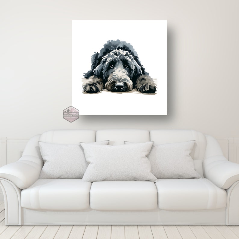 Doodle Dog, watercolor art, golden doodle, bernedoodle canvas, sheepadoodle, mama, dog mom canvas, dog art, dog mom art, Doodle lover art, doodle canvas art, water color canvas, hig-resolution canvas,amazing dog design,dog designer art, high-end gift
